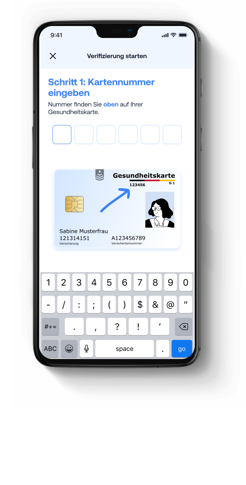 Screenshot der MYA App für Schritt 2 der Anleitung