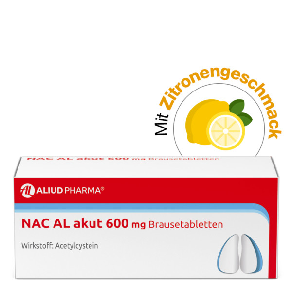 Abbildung für NAC AL akut 600 mg Brausetabletten zur Erleichterung des Abhustens bei erkältungsbedingter Bronchitis (Schleimlöser)