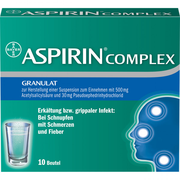 Abbildung für ASPIRIN COMPLEX Granulat bei Schnupfen, erkältungsbedingten Schmerzen, Fieber, lösliche Darreichungsform