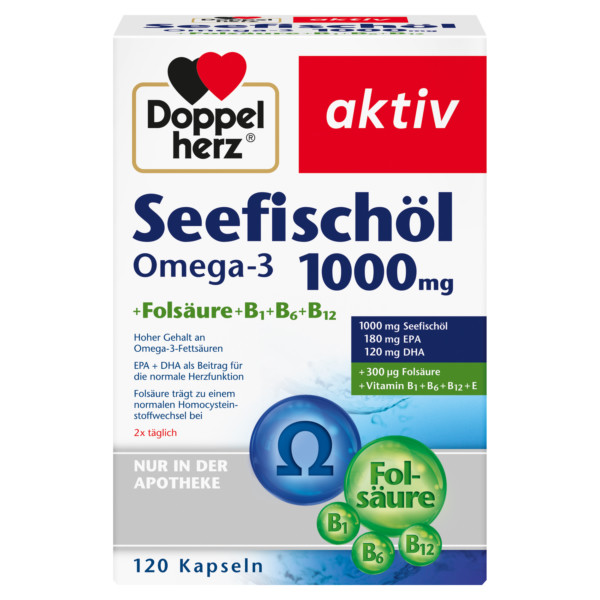 Abbildung für DOPPELHERZ Seefischöl Omega-3 1.000 mg+Fols.Kaps.