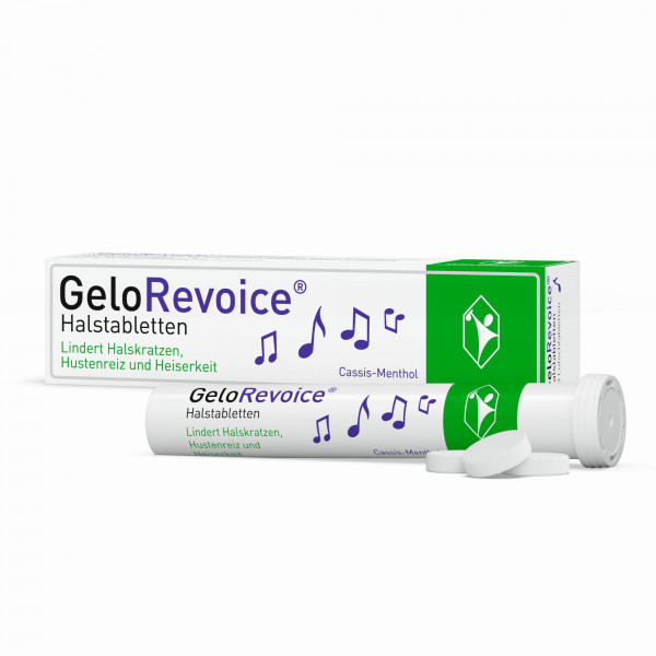 Abbildung für GeloRevoice Halstabletten Cassis-Menthol bei Heiserkeit & Stimmverlust