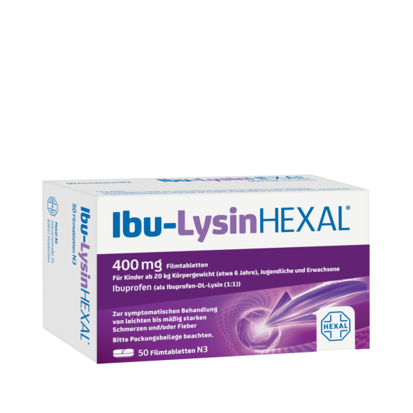 Abbildung für IBU-LYSINHEXAL 400 mg Ibuprofen als 684 mg Ibuprofen-DL-Lysin Filmtabletten (1:1)