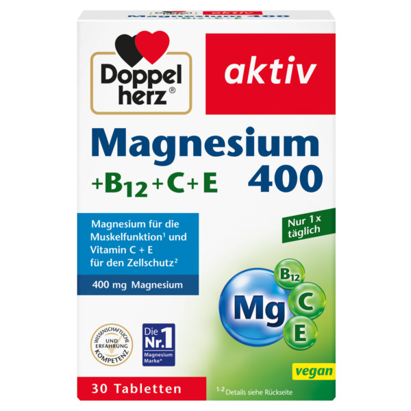 Abbildung für DOPPELHERZ Magnesium 400+B12+C+E Tabletten