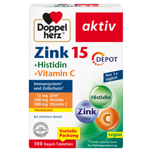 Abbildung für DOPPELHERZ aktiv Zink + Histidin + Vitamin C