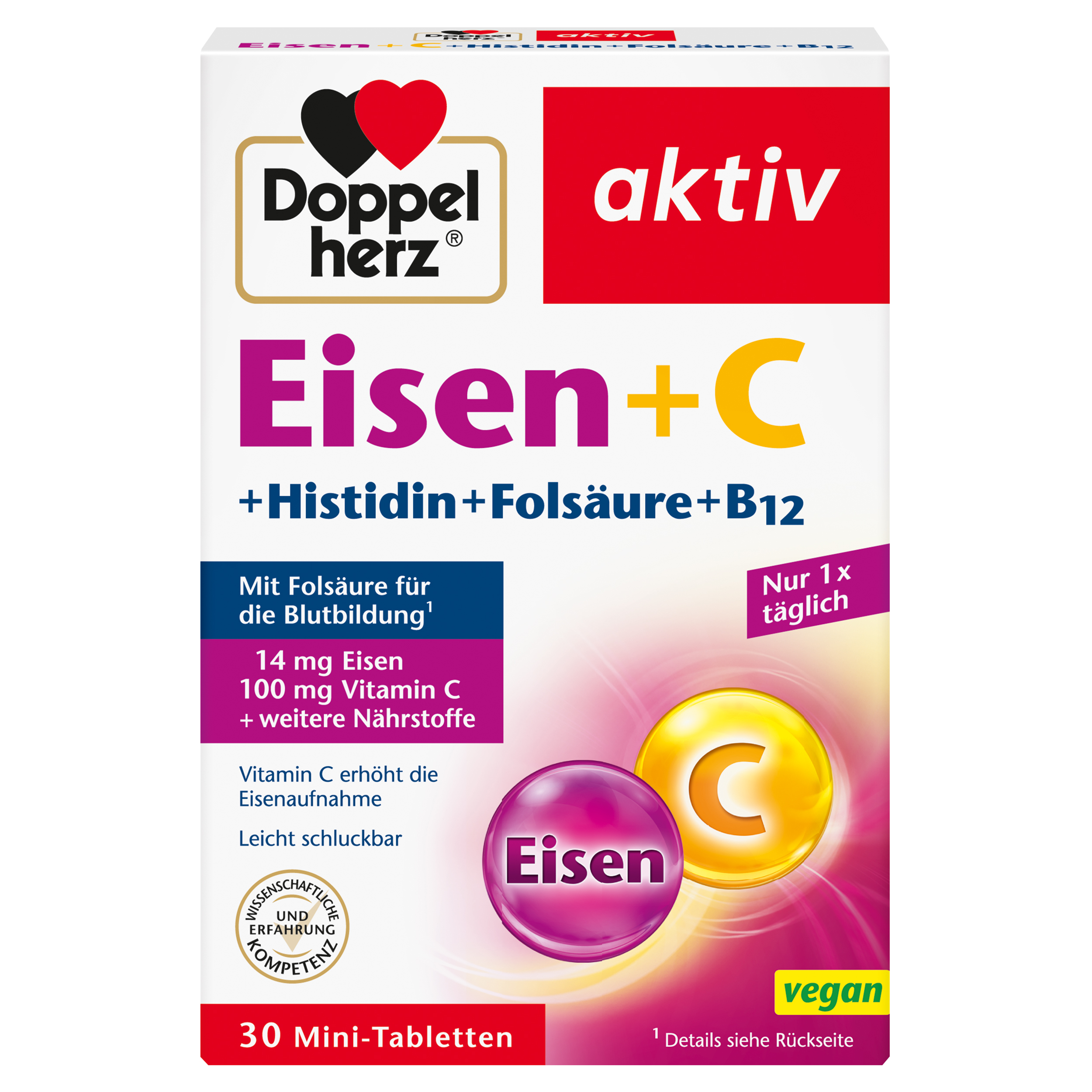 Abbildung für DOPPELHERZ Eisen+Vit.C+L-Histidin Tabletten