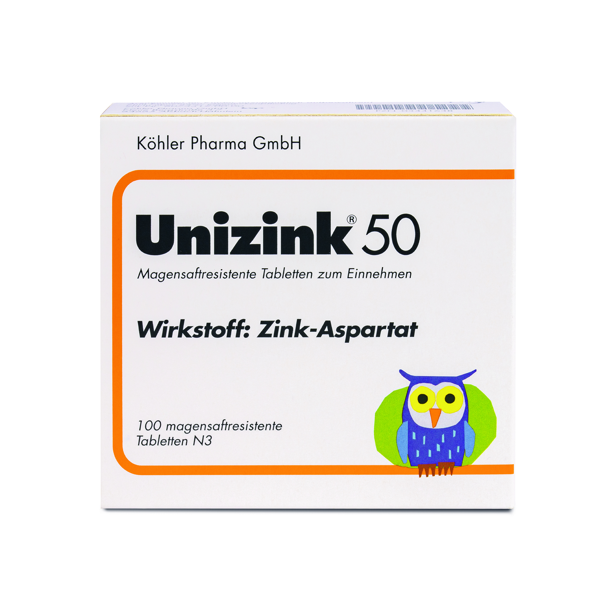 Abbildung für UNIZINK 50 magensaftresistente Tabletten