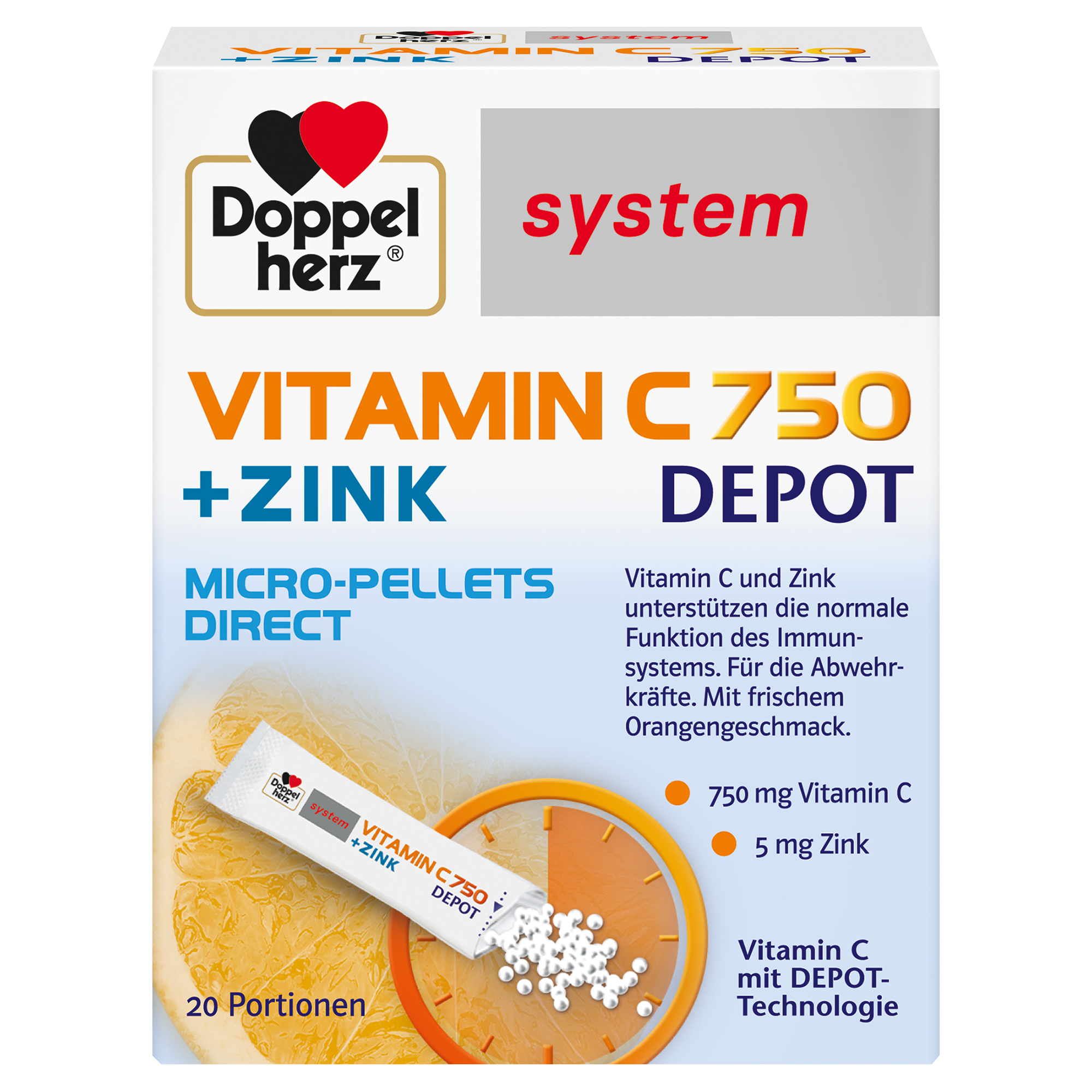 Abbildung für DOPPELHERZ Vitamin C 750 Depot system Pellets