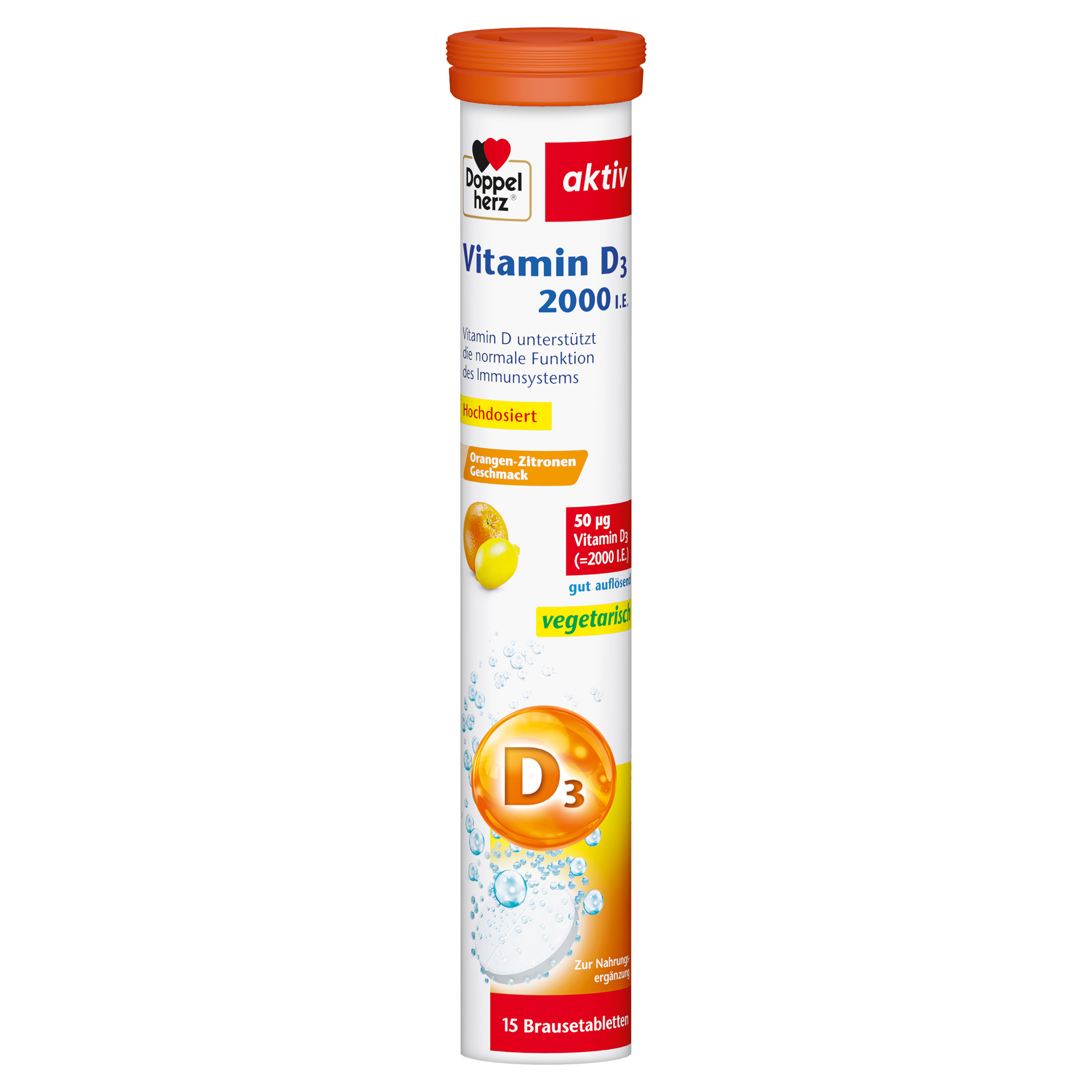 Abbildung für DOPPELHERZ Vitamin D3 2000 I.E. Brausetabletten