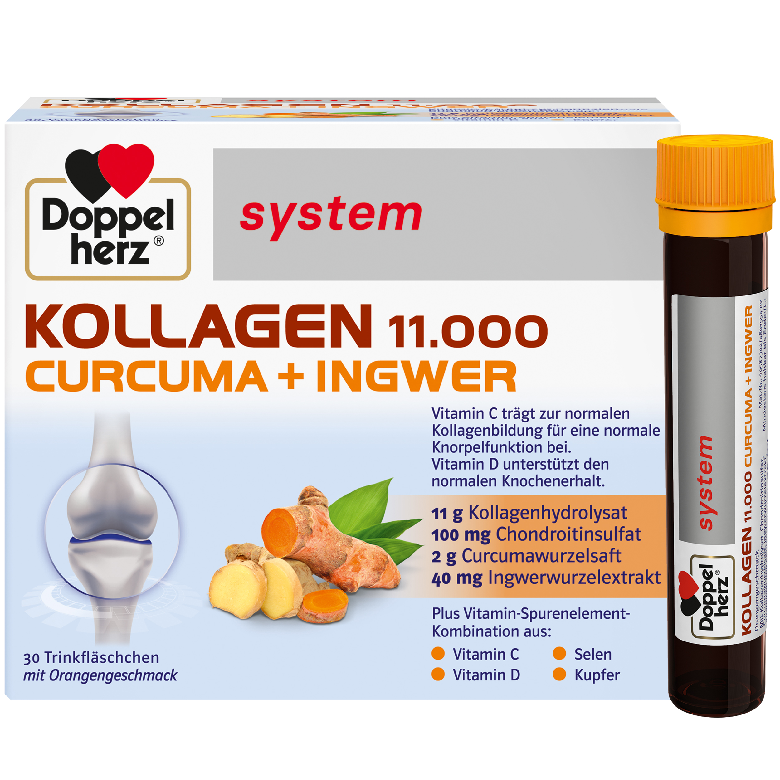 Abbildung für DOPPELHERZ Kollagen 11.000 Curcuma+Ingw.system TRA
