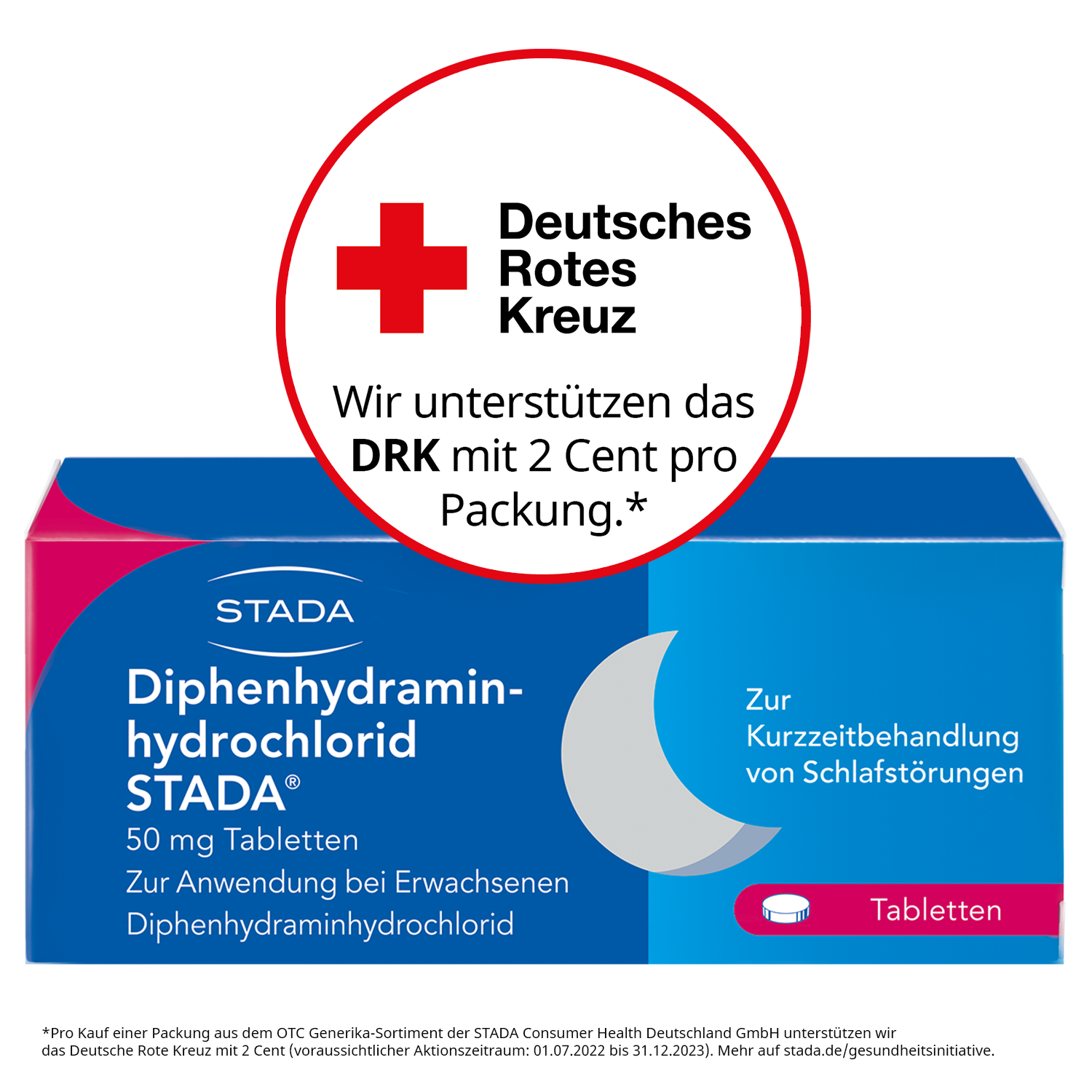 Abbildung für DIPHENHYDRAMINHYDROCHLORID STADA 50 mg Tabletten