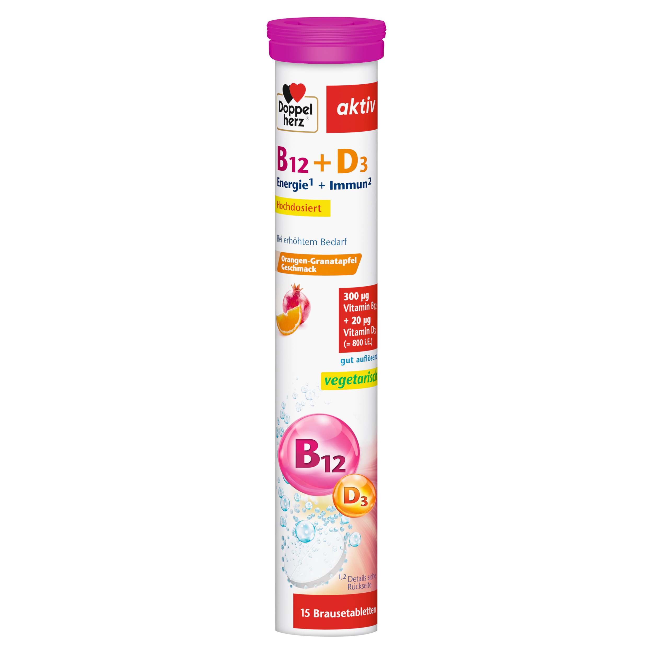 Abbildung für DOPPELHERZ Vitamin B12+D3 Brausetabletten